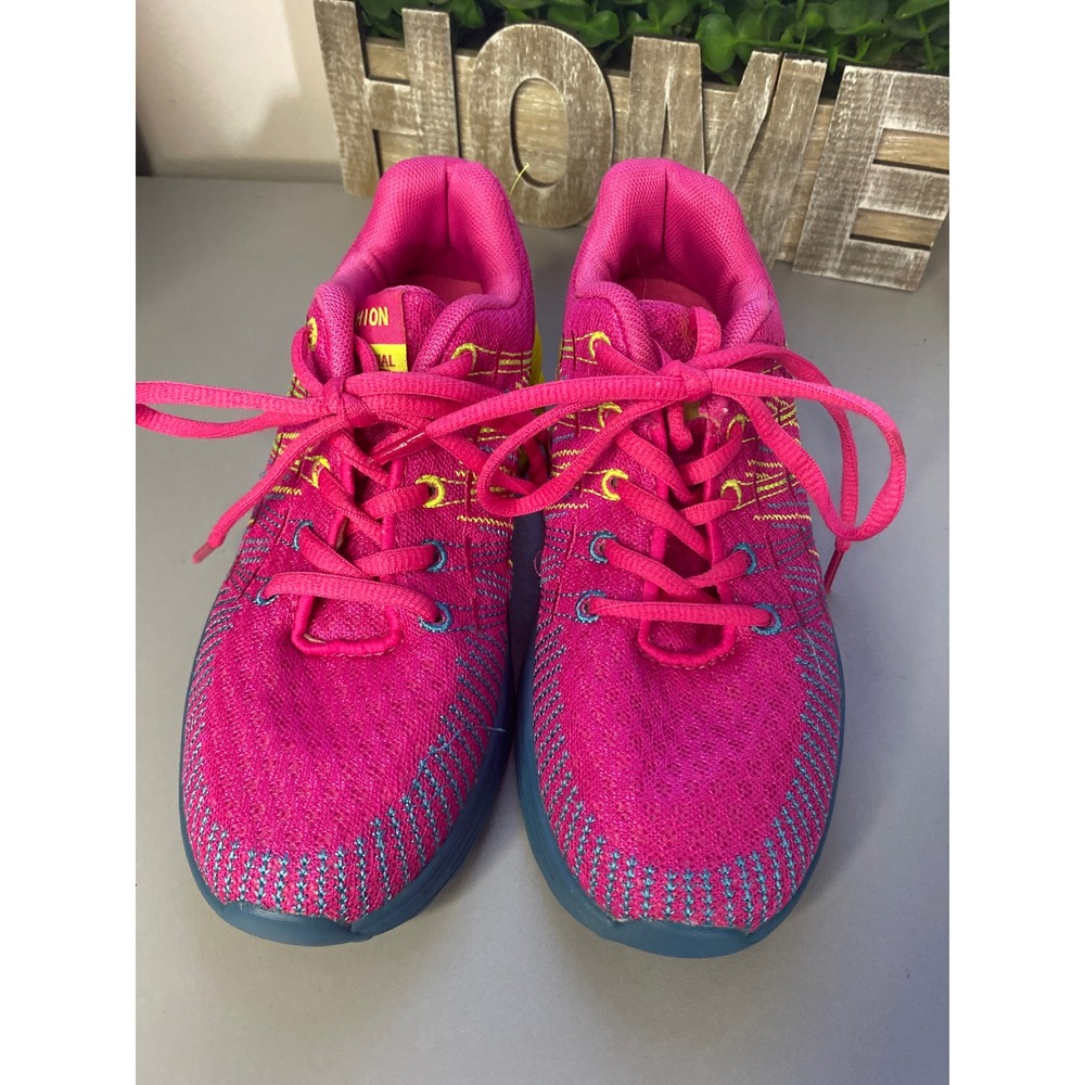 Women's Athletic Shoes Pink Yellow Blue Lace Up Fashion Sneakers Size Unknown